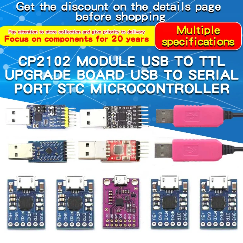 1PCS CP2102 USB to UART TTL Module Upgrade Board UBS to Serial Port STC Microcontroller Download Brush Machine Six in one UART