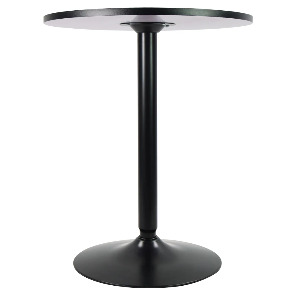 Kktoner Ronde Bartafel 23.6-Inch Top Voor Cocktailbar Pub Eetbistro (28.7 Uur, Zwart)