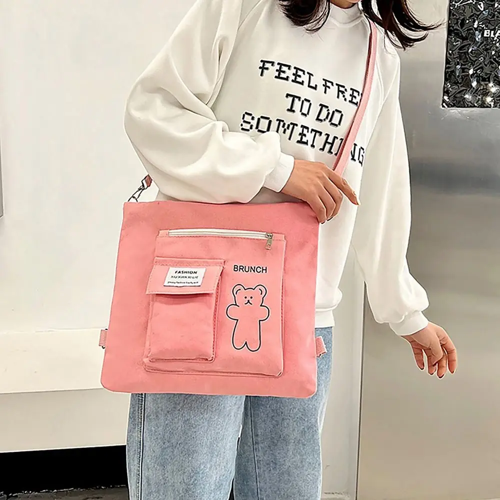 Canvas Shoulder Bag Casual Korean Style Large Capacity Tote Bag Handbag Commuting