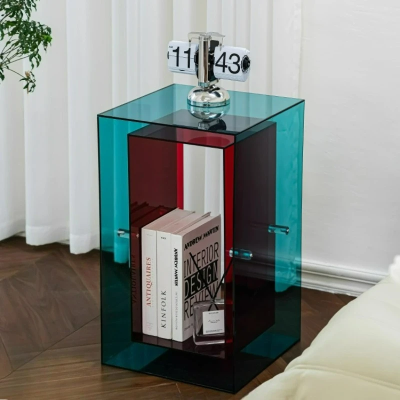 

Acrylic coffee table small table living room household transparent sofa side table modern simple storage side cabinet