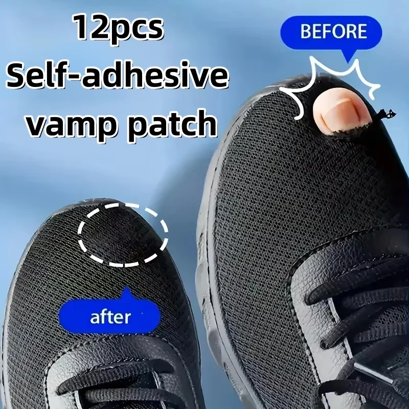 12pcs Self-Adhesive Shoe Patches - Repair Side Holes, Fix Inner Soles & Cover Heel Wear, Durable Scratch-Resistant Sneaker Mendi