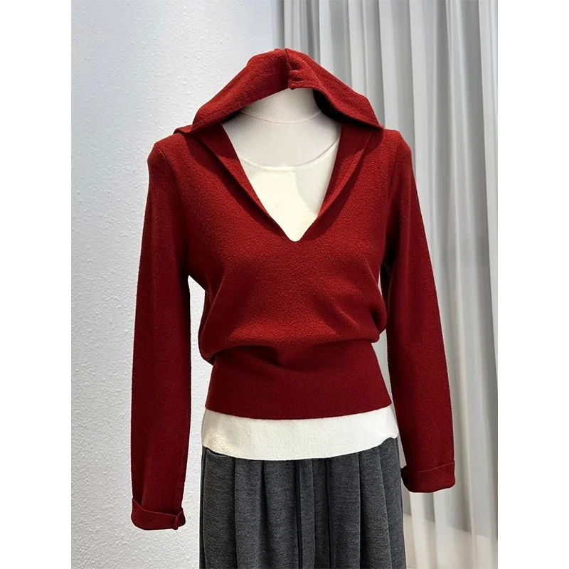 Faionable Long Sve Knitted Top Women's Autumn Winter Slimming Base Layer irt Unique Double Layered Wear Turtlene