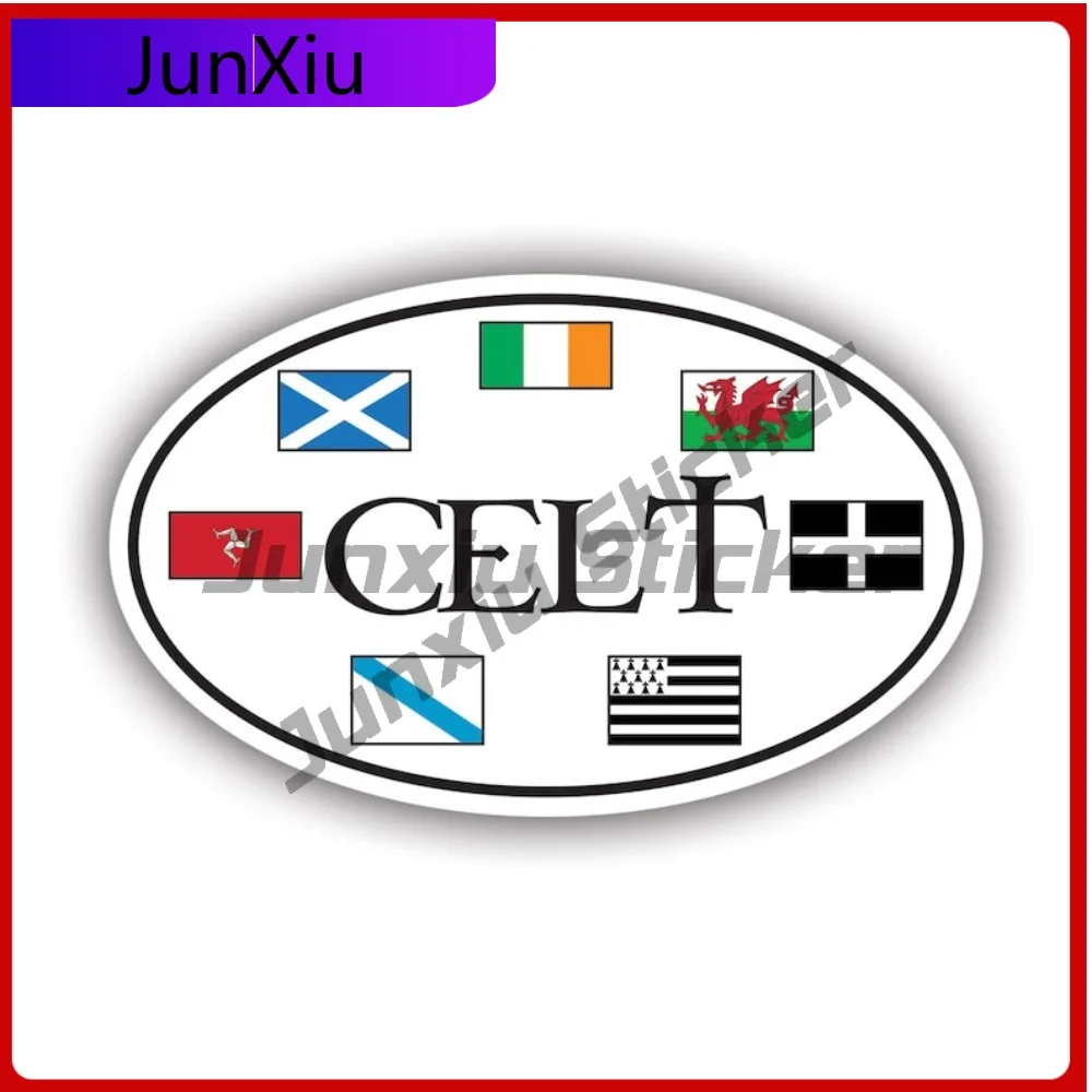 

Funny Oval Celtic Flags Sticker Decal American Made Uv Protected Nations Brittany Cornwall Ireland Isle Of Man Scotland Wales