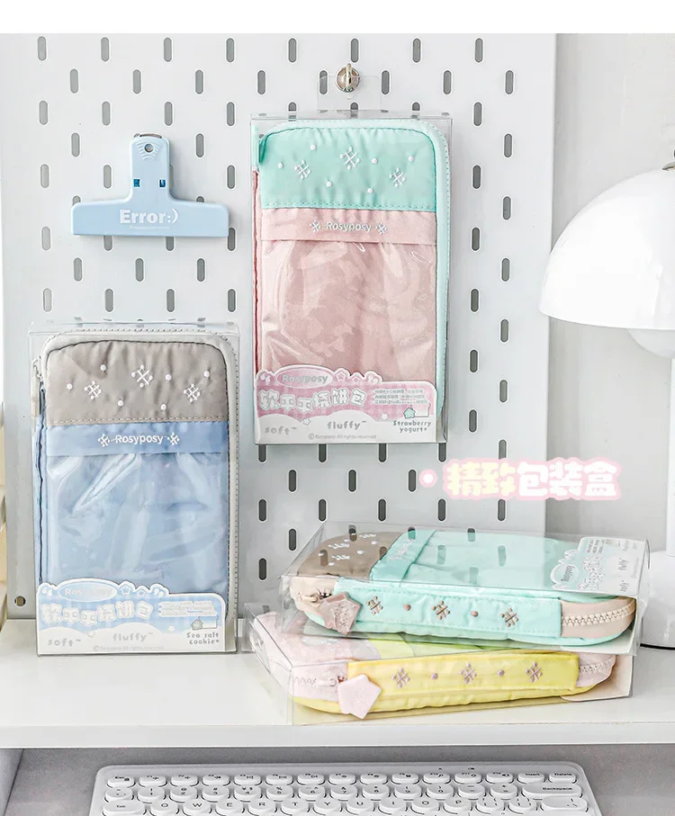 Soft Color Blocking Student Pencil Bag Multi-functional Storage Small Fresh Style Pencil Case For School Supplies