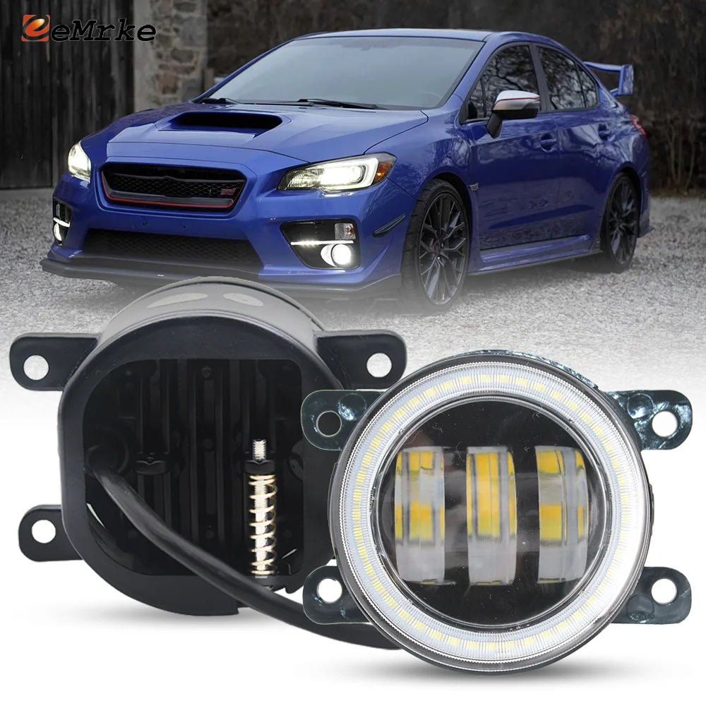 LED Fog Lights Assy 40W for Subaru WRX STi V10 / Levorg 2015 2016 2017 2018 2019  Lens 12V Daylight Headlight Angel Eye DRL