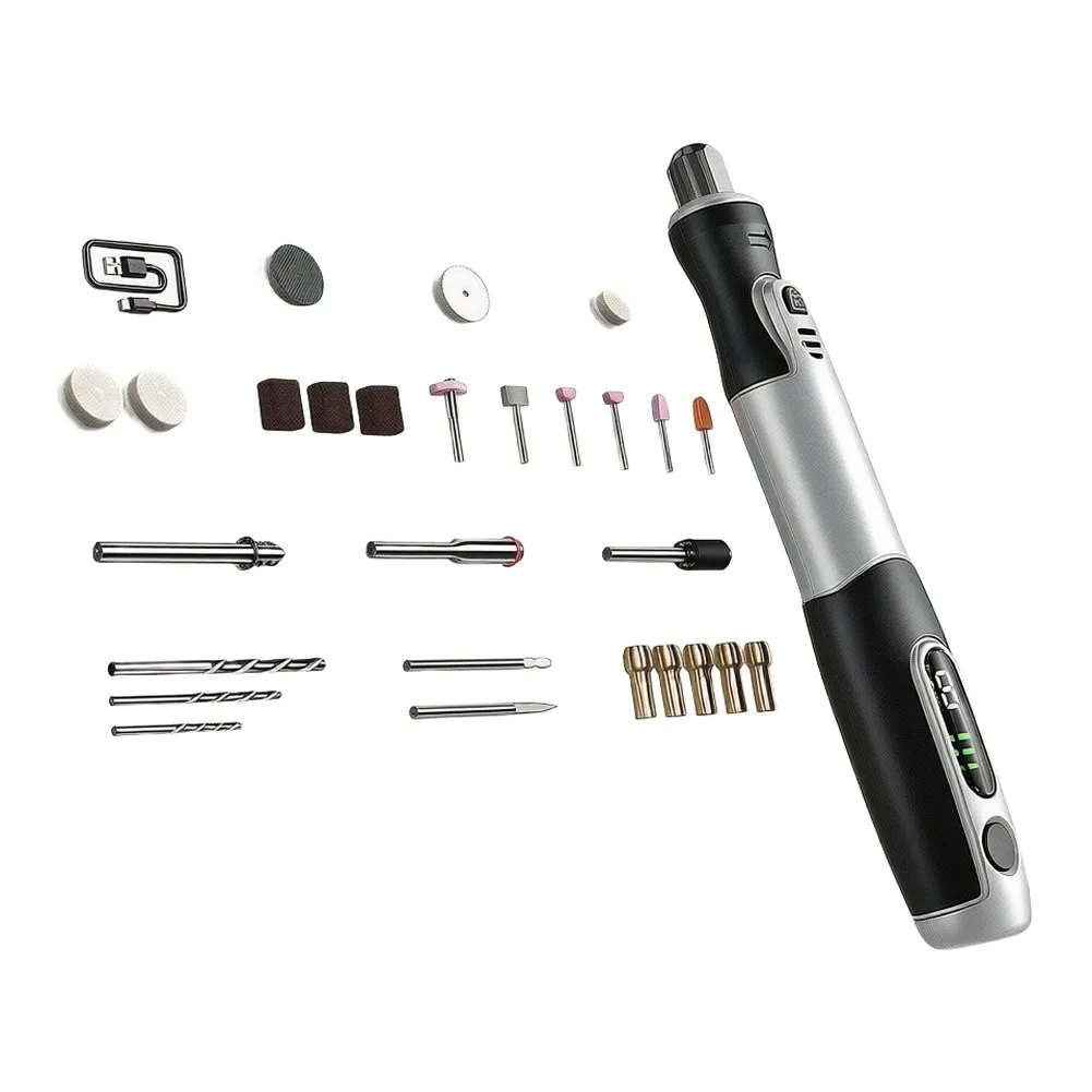 Cordless Electric Rotary Tool Kit USB Rechargeable Engraving Pen With Grinding Polishing Drilling Accessories For DIY Metal Wood