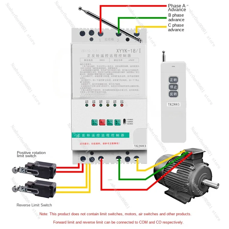 

Single Phase Three-phase 220V 380V Remote Control Motor Forward and Reverse Switch Wireless Remote Control