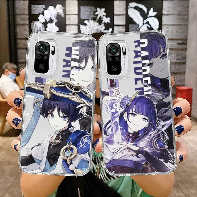 Genshin Impact Kaveh Baizhu Kirara Phone Case Transparent for Xiaomi redmi note 12 11 10 7 8 9 4G 5G T S i ultra poco X3 pro