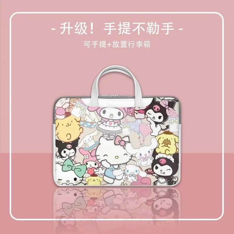 Nuevo Sanrio Hello Kitty bolso para portátil lindo organizador de tableta de gran capacidad bolso de dibujos animados funda para portátil 12 pulgadas 13 pulgadas 14 pulgadas 16 pulgadas 15 pulgadas 17 pulgadas