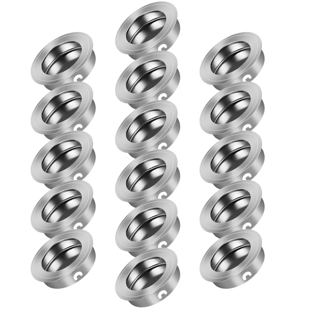 

16pcs Circle Hidden Pull Handle 16Mm Stainless Steel Cabinet Drawer Knob For Wardrobe Furniture Door Replacement Parts