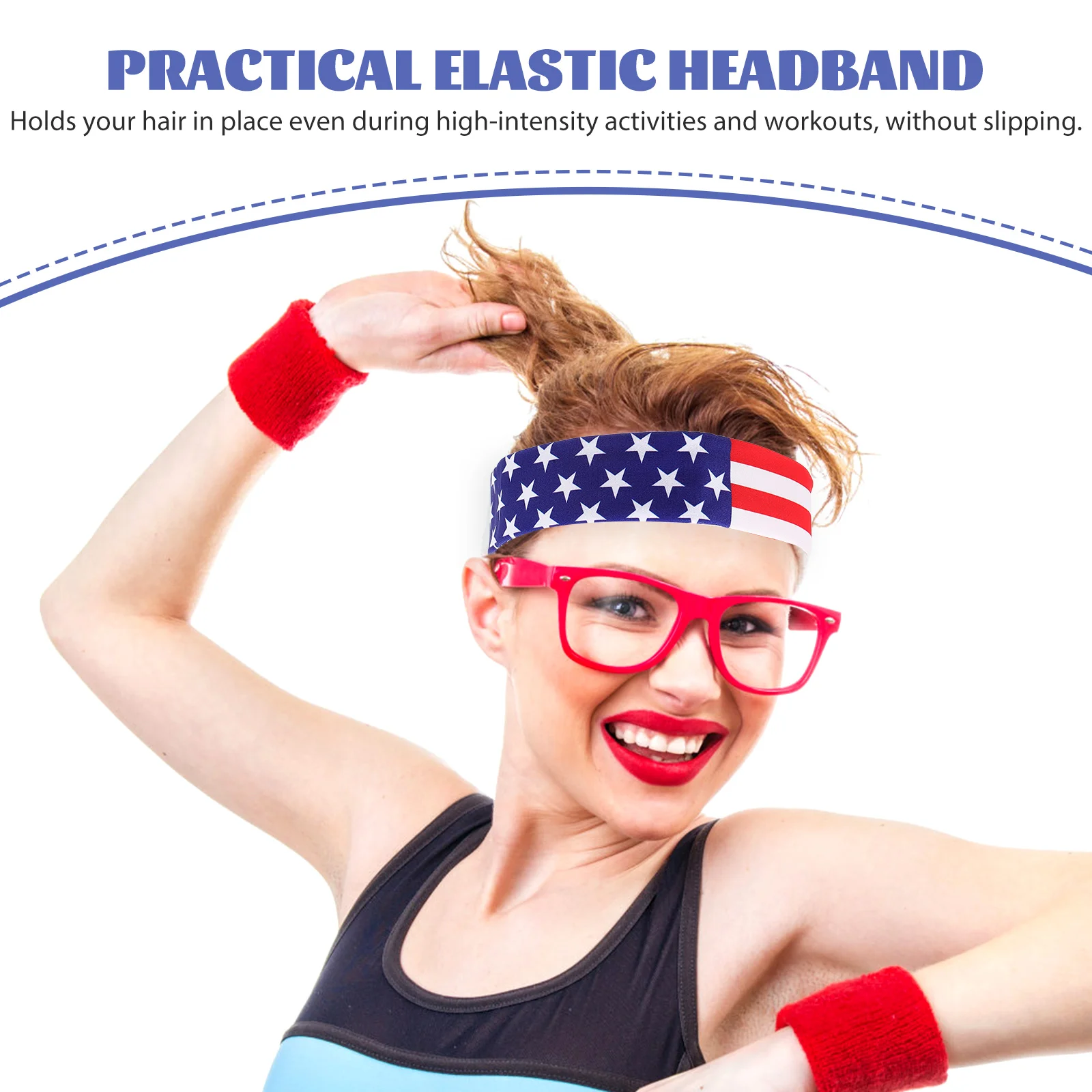 

Sweat Absorbing Headband American Flag Pattern Breathable Gym Headband For Women Running Yoga Sports Headbands