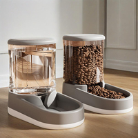 3.8L Dual Pet Feeder, Transparent Grain Bucket, 6° Tilt, Anti-Knock, for Cats & Small Dogs