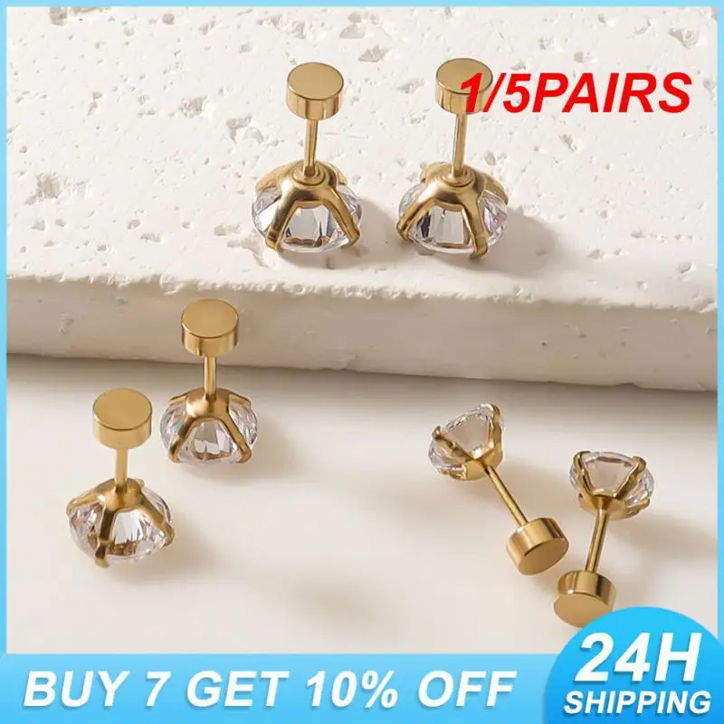 실용적인 귀걸이 아름다운 장식, 튼튼한 4 개의 발톱, 크리스탈 건강 및 미용, 휴대용 Haoshi, 1 쌍, 5 쌍