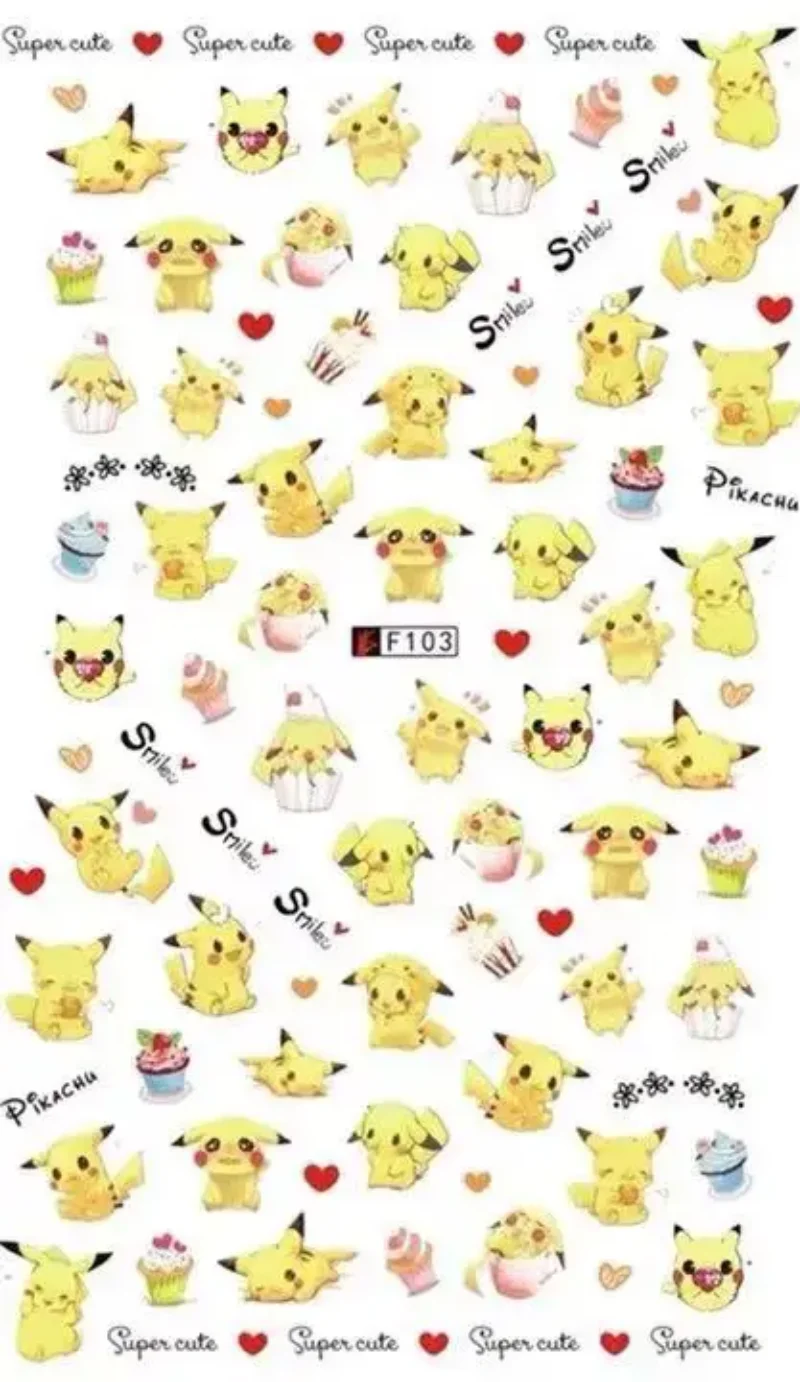 1PCS 2D Miniso Anime Pokémon Nagel Aufkleber Cartoon Simpsons Aufkleber Nagel Liefert Nagel Aufkleber Lion King Mary Katze Nagel Dekoration