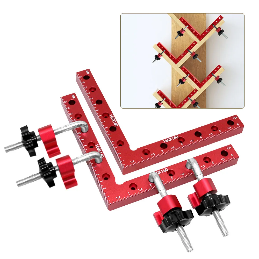 2 Pc 90 Degrees L-Shaped Auxiliary Fixture Splicing Board Positioning Panel Fixed Clip Carpenter's Square Ruler Woodworking Tool