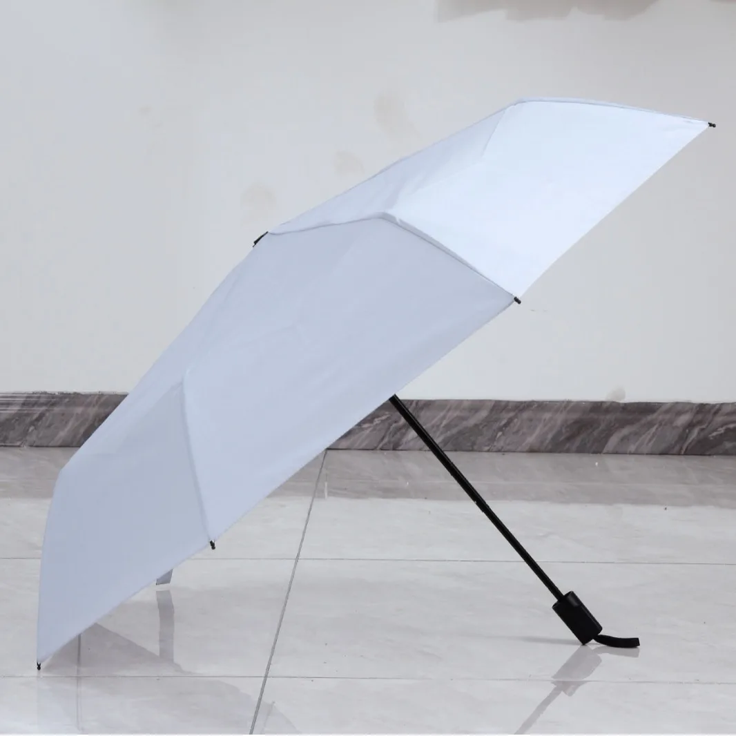 High-End Automatic Silver Glue Umbrella Men's Business Umbrella Rain Season Large Size Printed Stackable Sunshade Rain Umbrella