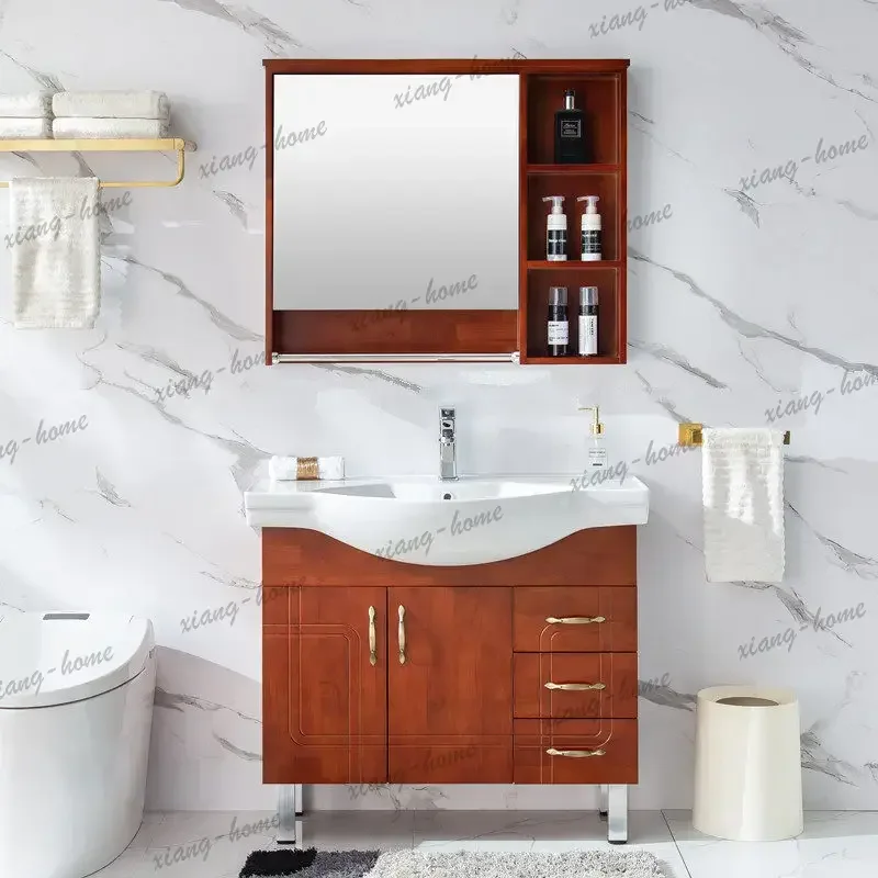 Wooden Big Size Bathroom Cabinet Aesthetic Modern Luxury Design Save Space Fashion Cupboard