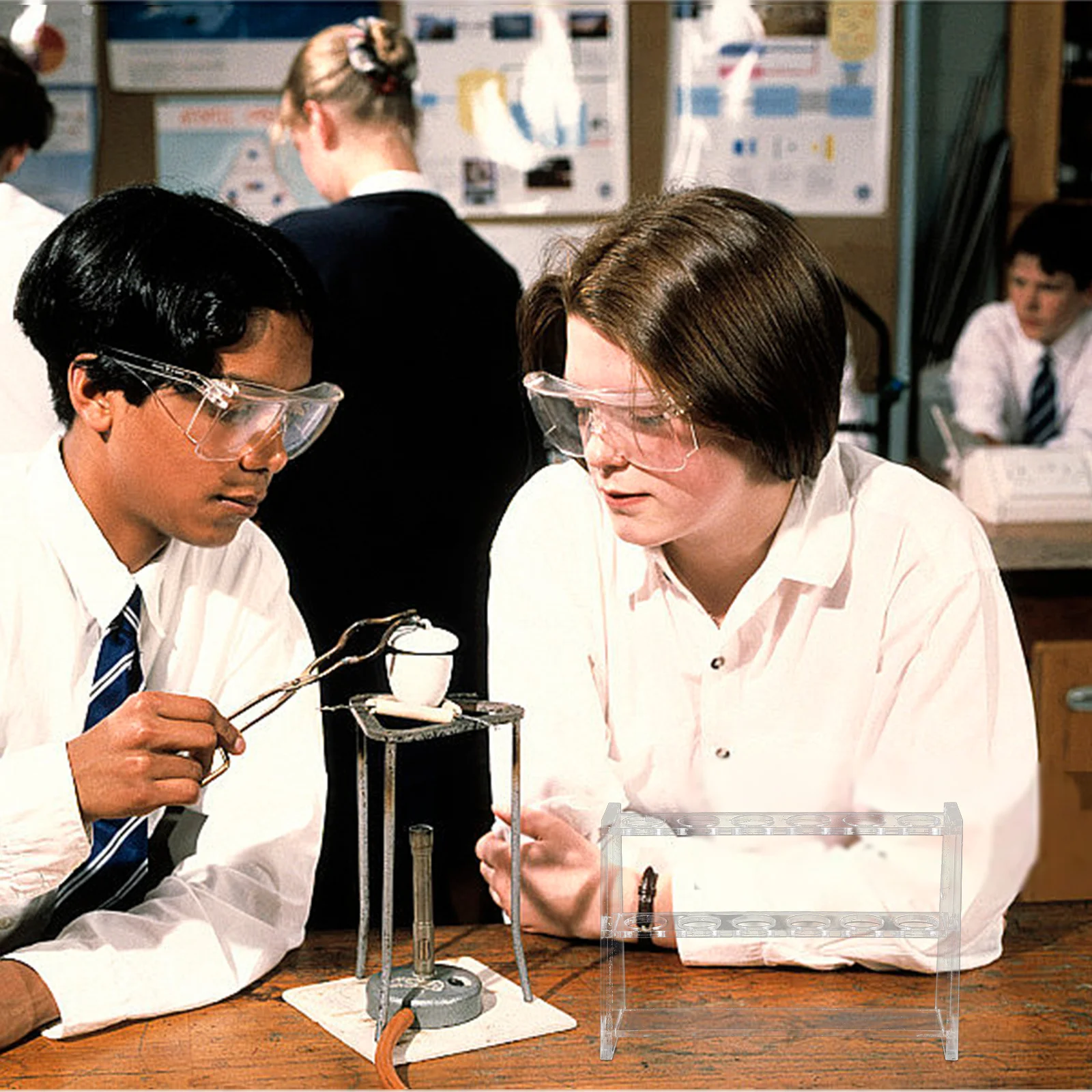 

Test Tube Rack 10Ml Transparent Double Layer Reusable Laboratory Organizer For Centrifuge Sampling Storage Acrylic Tube