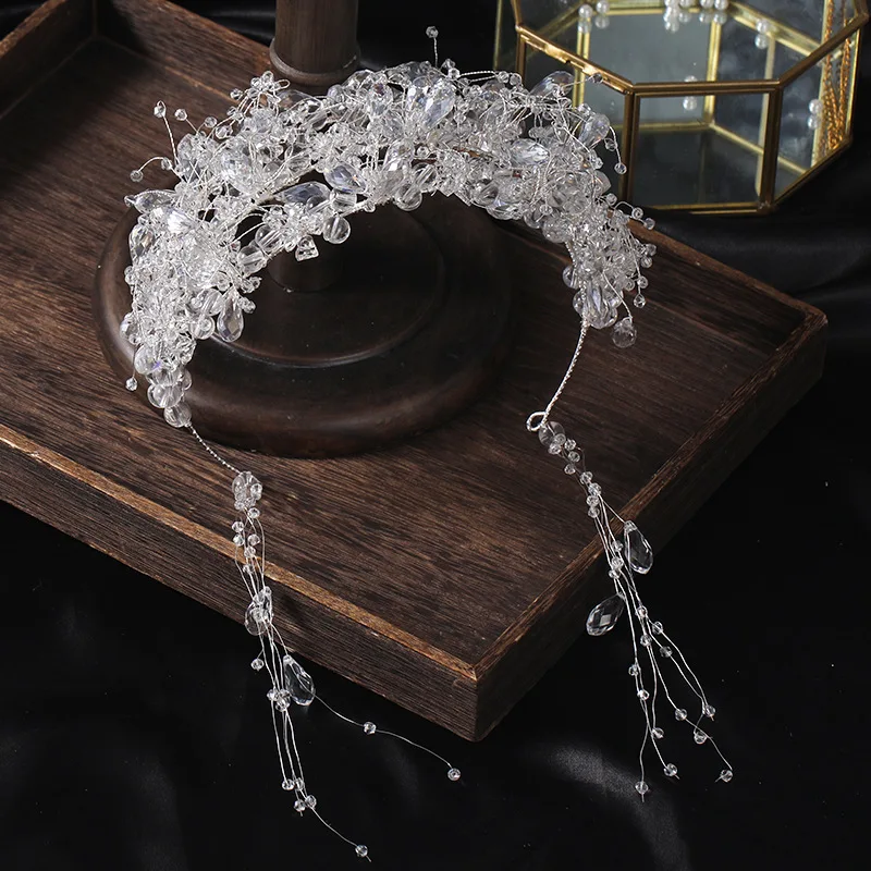 Romântico cristal bridals tiaras headbands beading noivas headpieces casamento acessório de cabelo cabeça usar presentes