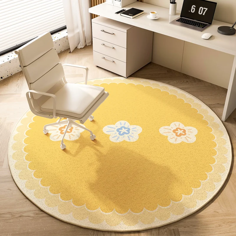 Round Learning Computer Room Carpet Simple Rugs for Bedroom Soft and Easy To Clean Study Rug Large Area Carpets for Living Room