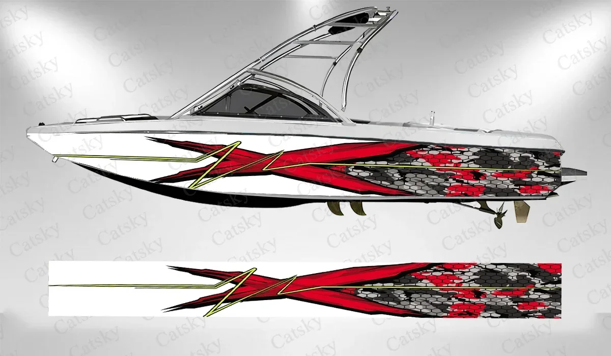 

Camouflage Abstract Lines Colorful Beautiful Boat Wrap Sticker Vinyl Boat for Pontoon Deck Boat Fishing Platform Decal Sticker