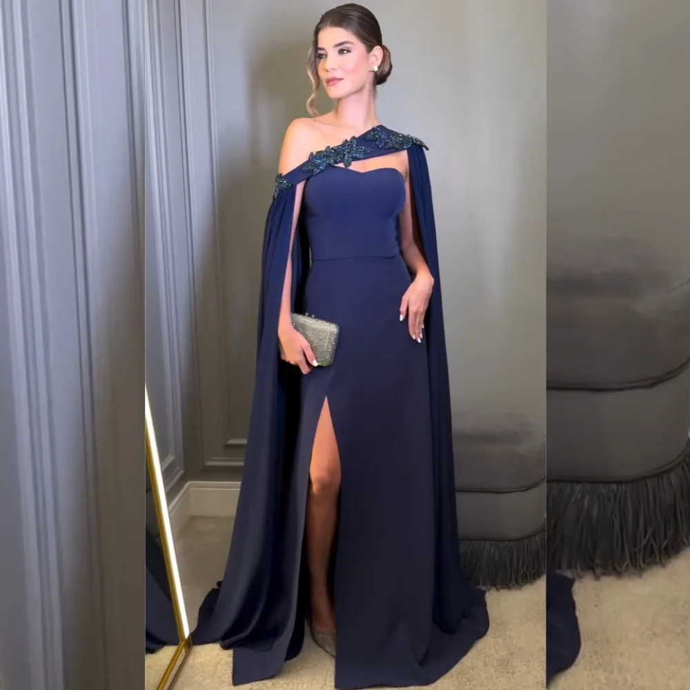 

Customized High Quality Jersey Sequined Pattern Trumpet Off-the-shoulder Long Dresses Bespoke Occasion Cocktail Formal