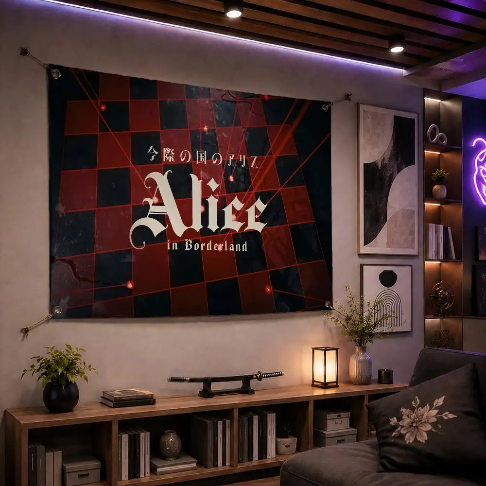 Trending TV Series Alice in Borderland Flags Indoor Outdoor Wall Banner Party Decor Large Hanging Wall Backdrop