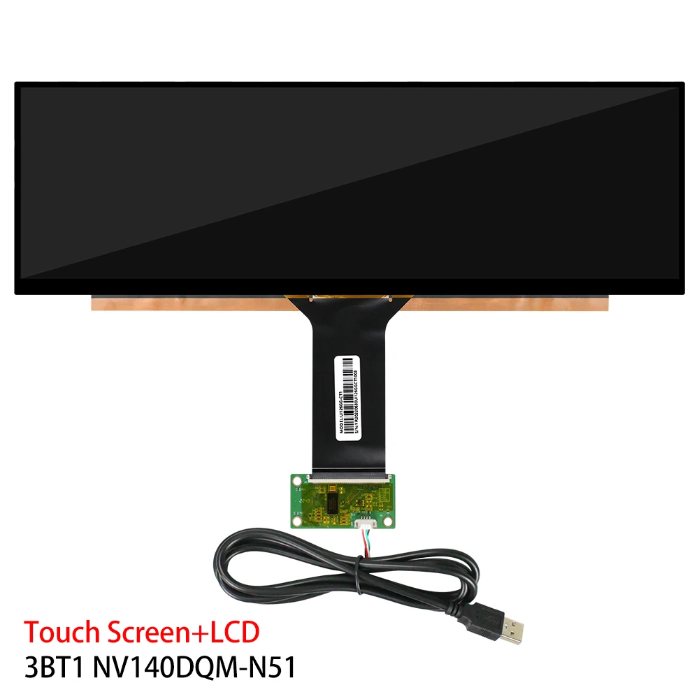 14.0 inch Strip Screen 1920x550 IPS DIY IPS LCD Gaming Console Panel 60Hz HDMI Controller Board Touch Screen NV140DQM-N51