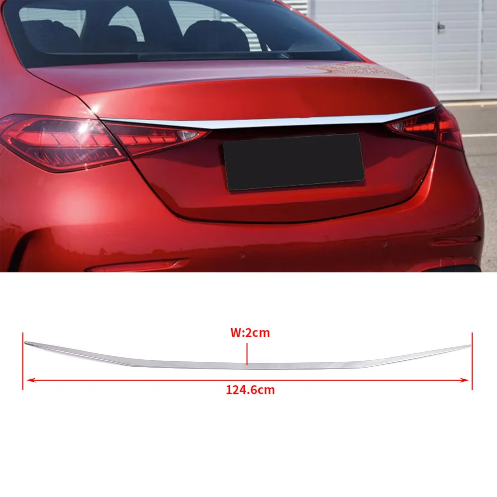 For Mercedes Benz C Class W206 2022 2023 Car Styling Exterior Part Refit Rear Trunk Tailgate Trim Stainless Steel Chrome Sticker