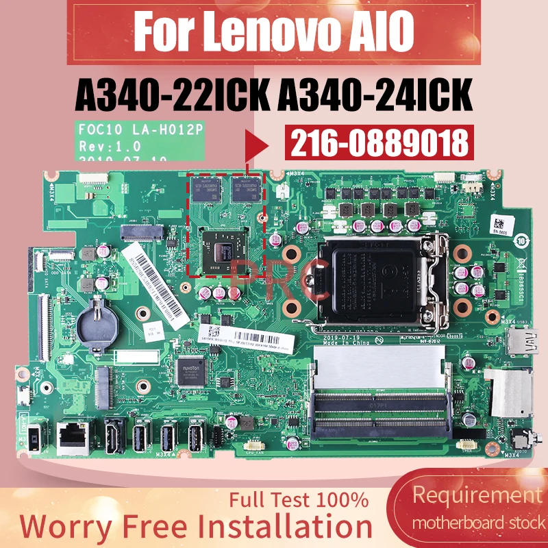 LA-H012P For Lenovo AIO A340-22ICK A340-24ICK Mainboard 5B20U53890 5B20U53892 SREVJ All-in-one Motherboard