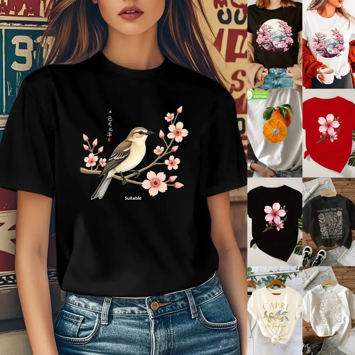 

Женская футболка Princ Sle Slim Fit ort Sve с принтом, модный летний топ 2024, полиэфирная ткань, Thiened Design