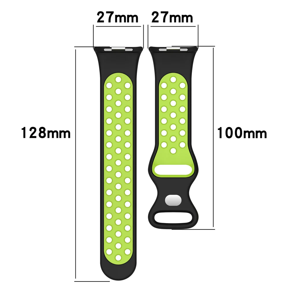 For Mi Band 8 Pro Watch Strap Water-proof Silicone Two-Tone Hole Style Clashing Color Watch Accessories