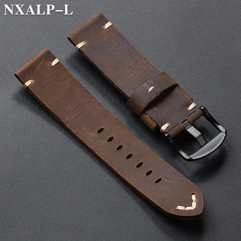 Handmade First Layer Cowhide Watch Strap for Panerai PAM Watchband 20mm 22mm 24mm 26mm Vintage Soft Leather Strap Men's Bracelet