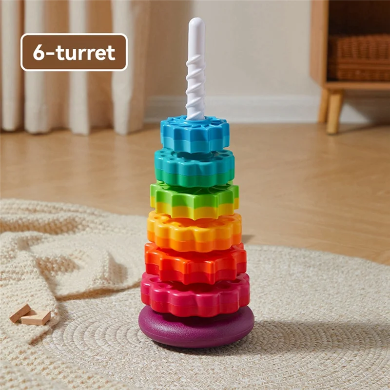 Rainbow Circle Stacker Montessoritoy Is Suitable For Children Aged 1-3, And Is An Ideal Birthday Present.