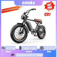 emoko C91 E-bike 1000W Motor 48V20AH Battery All-Terrain Electric Bicycle 20*4.0 Fat Tires Electric Bike Electric Motorcycle