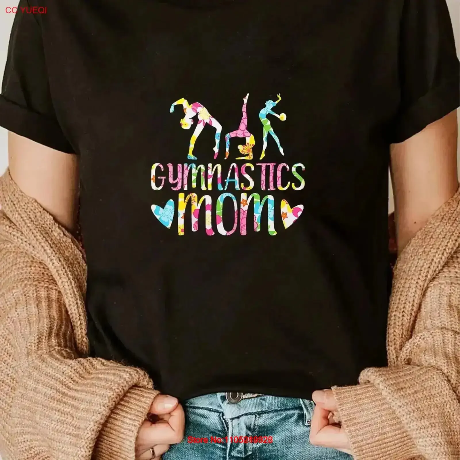 

Гимнастическая футболка с ярким принтом для мамы, повседневная удобная винтажная стильная дышащая эластичная футболка для повседневной носки, винтажная