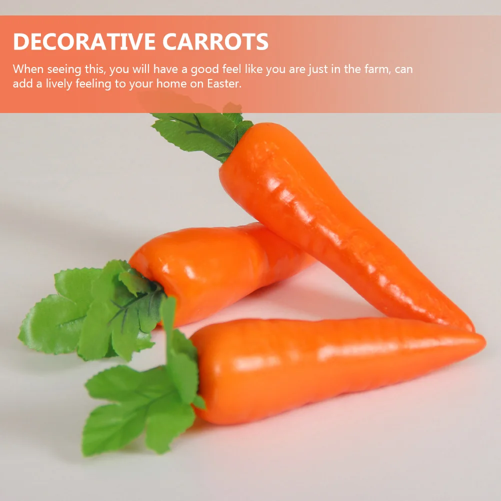 

4pcs Simulation Carrot Ornament Artificial Vegetable Props Carrot Props Fake Carrot Model For Party Festival Easter Photo Prop