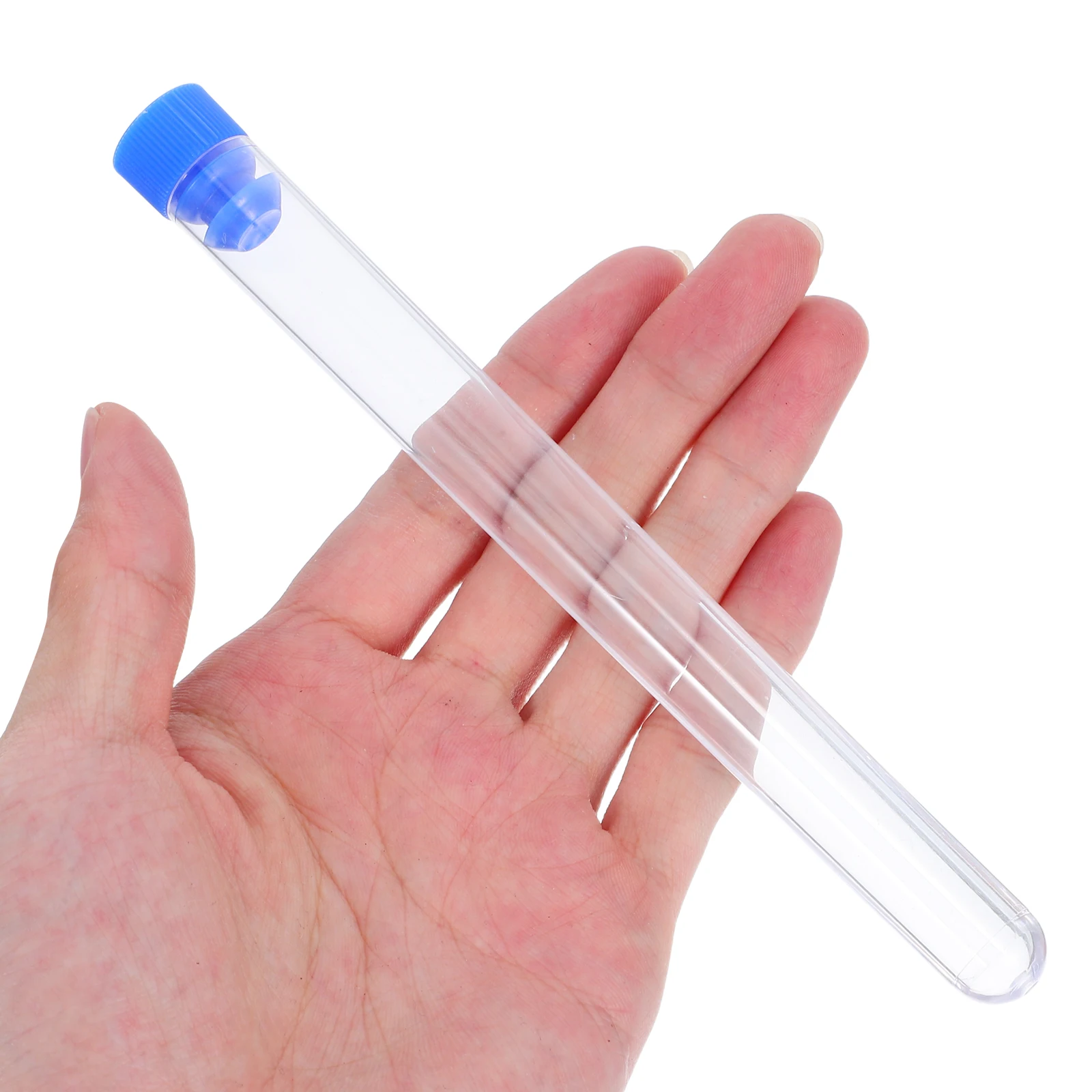 

25Pcs Laboratory Scientific Experiments Test Tubes Clear Plastic Sampling Tubes Secure Caps Sample Storage Vials