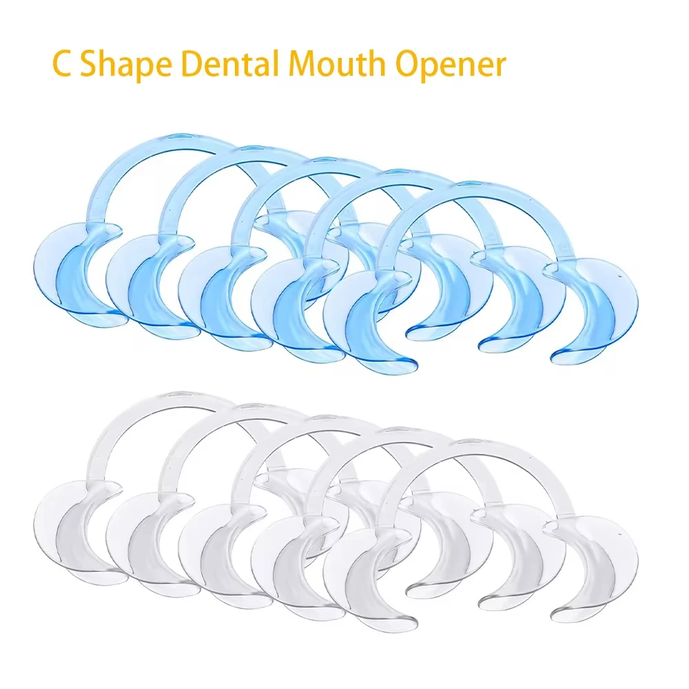 NIGF 10Pcs/Set Dental Cheek Retractor C Shape Teeth Whitening Intraoral Cheek Lip Opener Dentist Orthodontic Tool Clear supplies