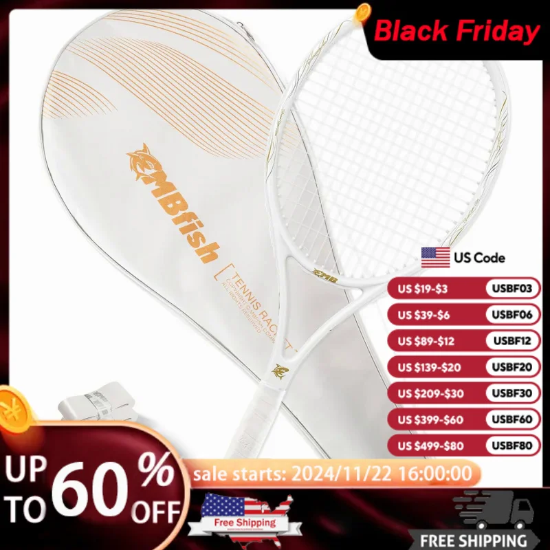 Tennis Racket-with Pre-Strung,Comfortable Handle,Tennis Racquet for Adults,Includes 3 Tennis Balls,2 Overgrips and 1 Tennis Bag