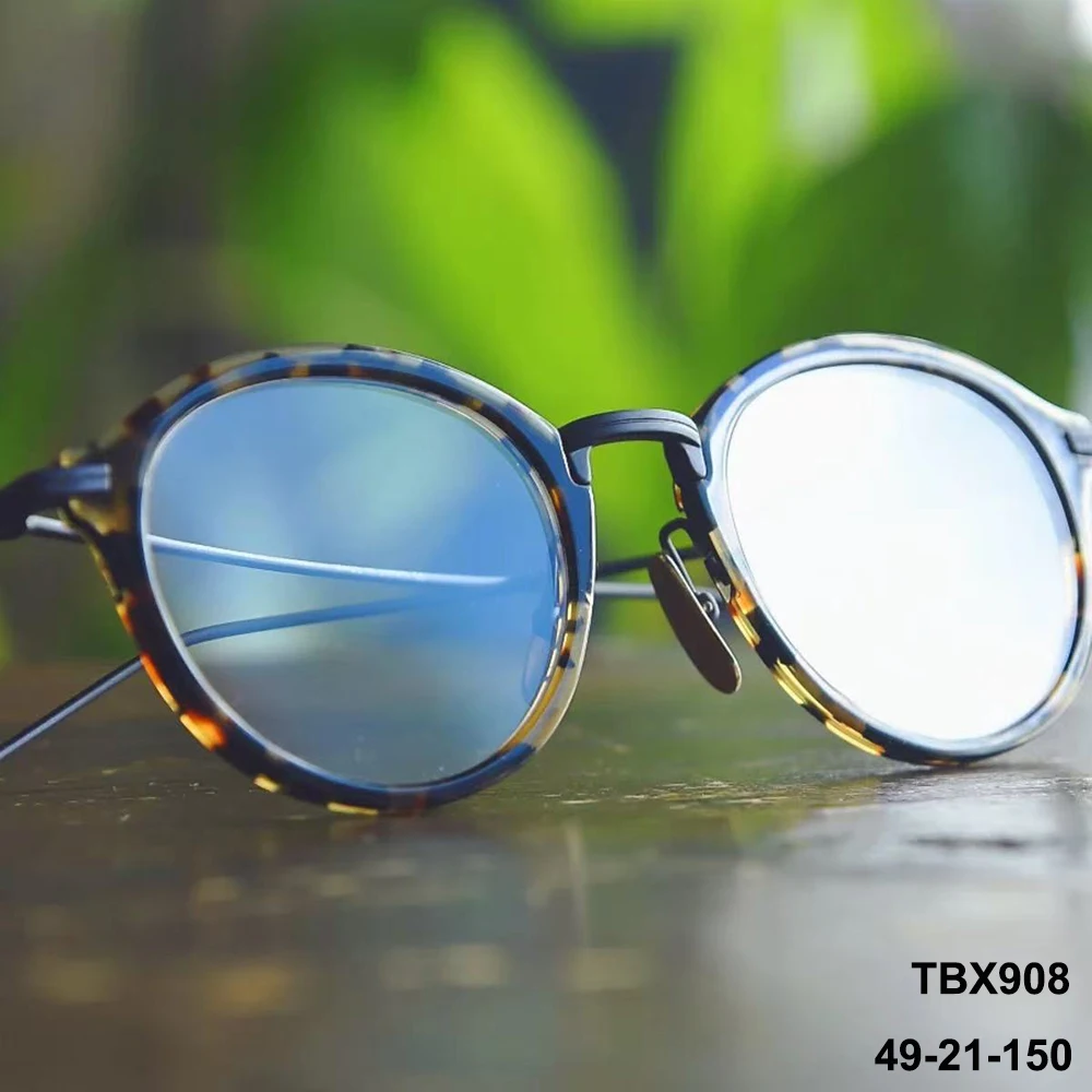 

New York TBX908 Oval Round Glasses Frames Luxury Timeless Style Titanium Ultra Light Spectacle Frame Retro Eyeglasses Women Men