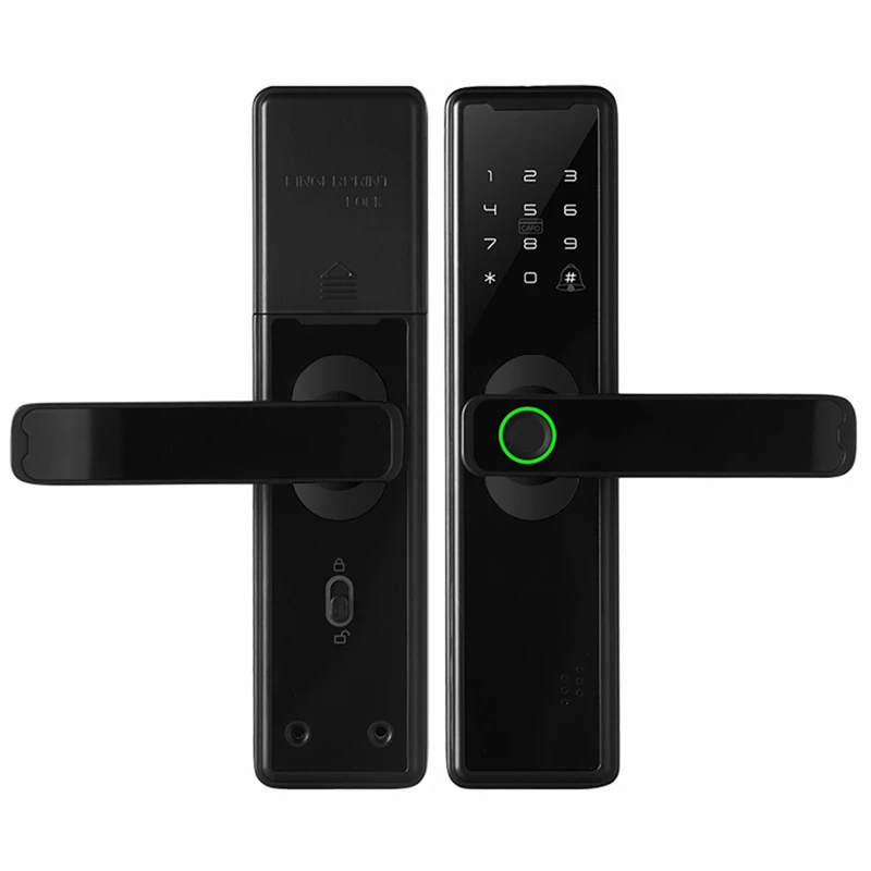 

Tuya Bluetooth APP Biometric Fingerprint Security Intelligent Smart WiFi Password Electronic Door Lock Black