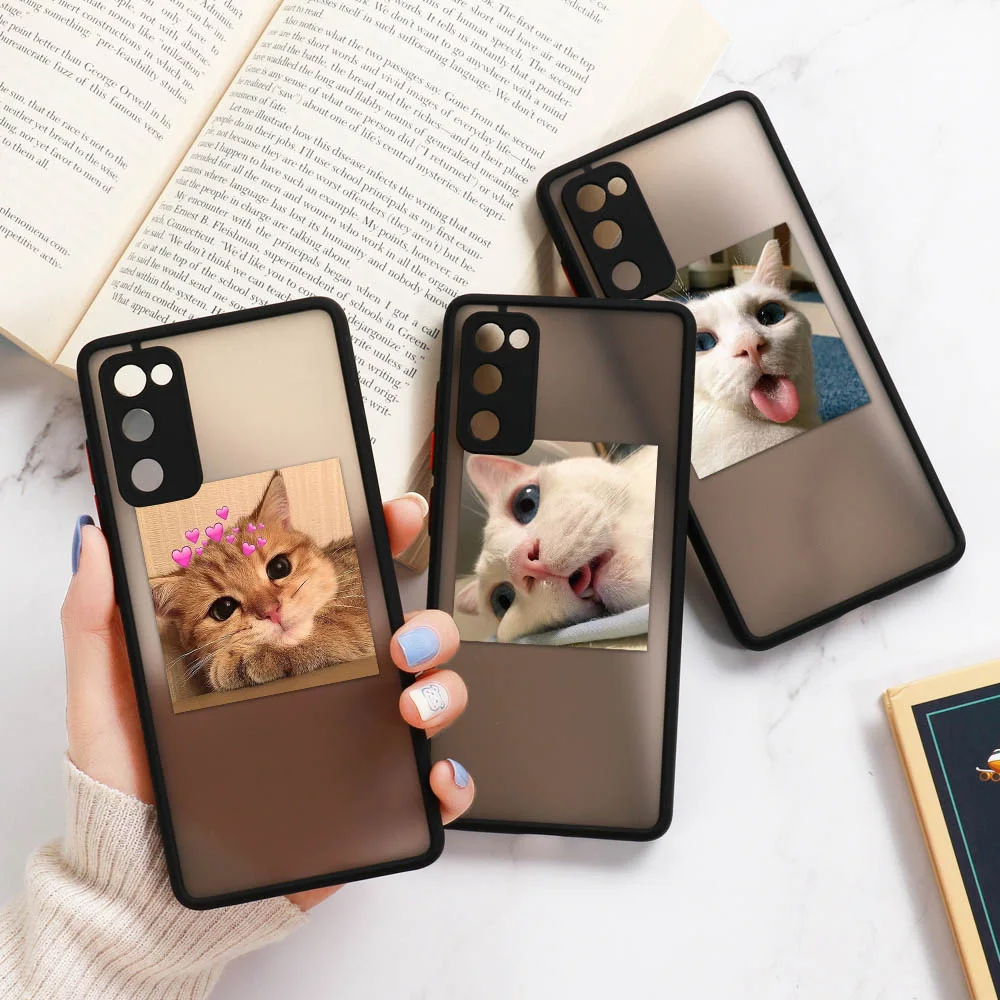 Funny Cat Phone Case For Samsung Galaxy S26 Ultra Case S24 S25 Ultra S24 S23 Plus S22+ S21 FE S20 FE Hard Matte Shockproof Cover