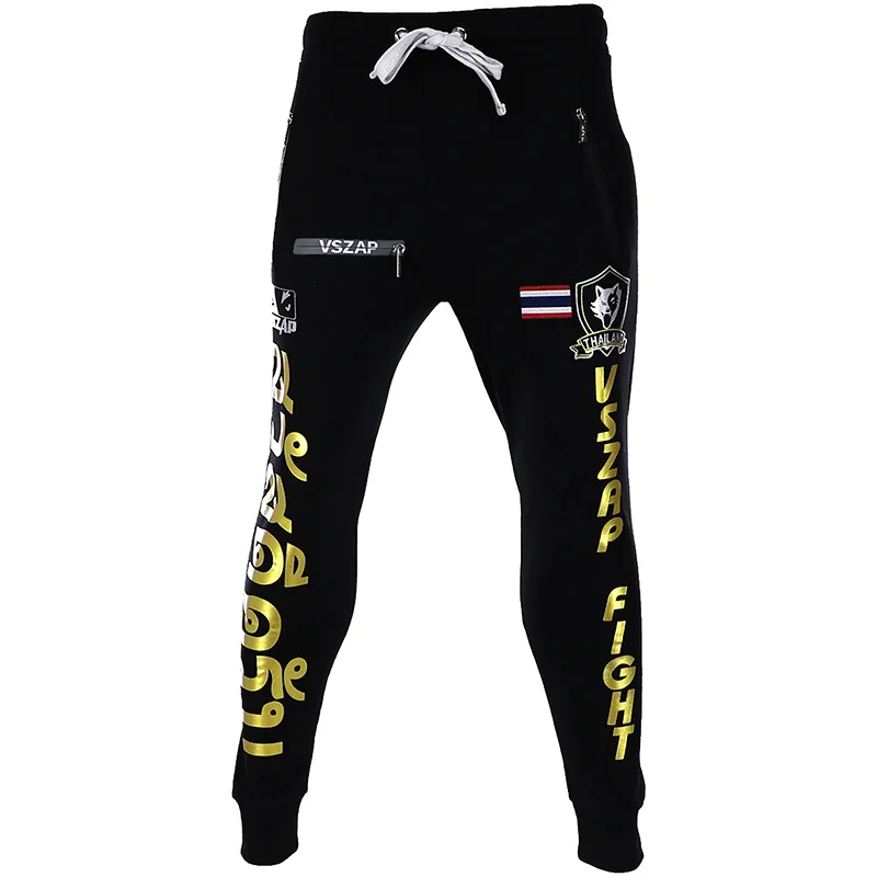 Vszap Muay Thai Fighting Trousers KIRIN Lotus Sweatpants Fitness MMA Sports Fight Embroidery Running
