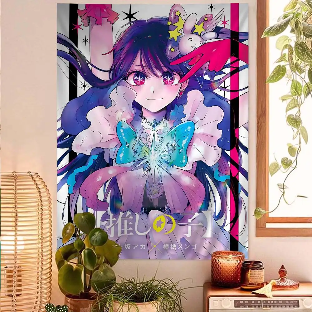 Fantasy Kawaii O-Oshi No Ko Colorful Tapestry Wall Hanging Cheap Hanging Bohemian Wall Tapestries Mandala Wall Hanging Sheets