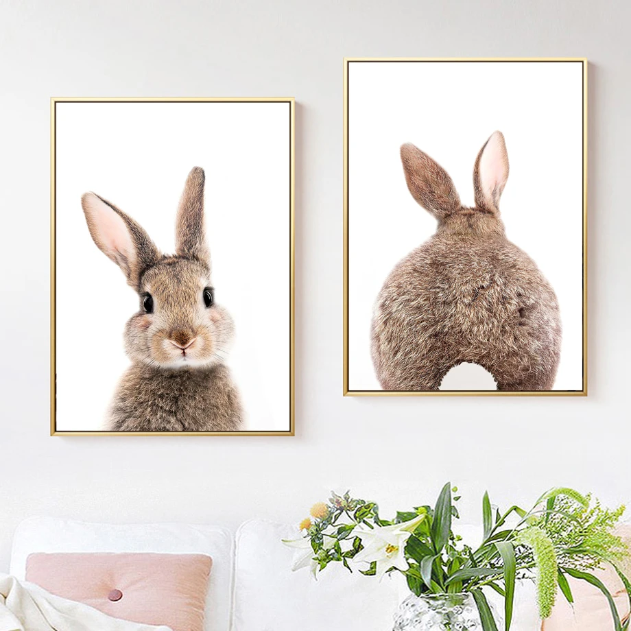 Rabbit Nursery Animal Posters And Print Modern School Amusement Park Wall Art Canvas Painting Wall Pictures Baby Kids Room Decor