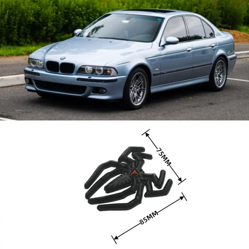 

2pc 3D Metal Black Widow Spider Logo Car Sticker For BMW e28 e34 e39 e60 e61 e32 e38 e92 e91 e93 e39 m2 m3 m4 m8 ix i7 x7