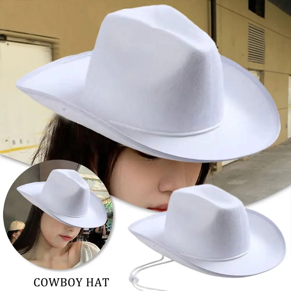 Women Men Cowboy Hat Fashion Performance Cowboy Accessory Bachelorette Party Hat Costume Party Cosplay Felt Princess Hat