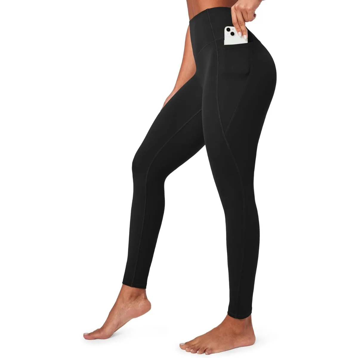 

ZENFLEX Compression Leggings with Pockets for Women Tummy Control Leggings No Front Seam Workout High Waisted Yoga Pants Gym