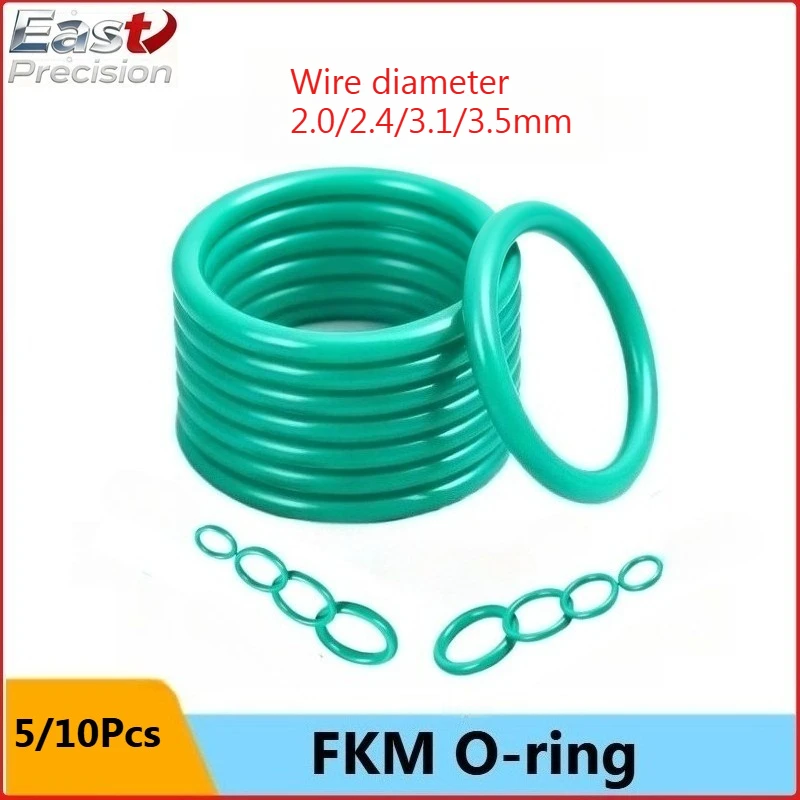 FKM O-Ring CS 2,0/2,4/3,1/3,5mm Außendurchmesser 5-100mm Viton Dichtungsring Hochtemperatur-Ölbeständiger Gummi-O-Ring